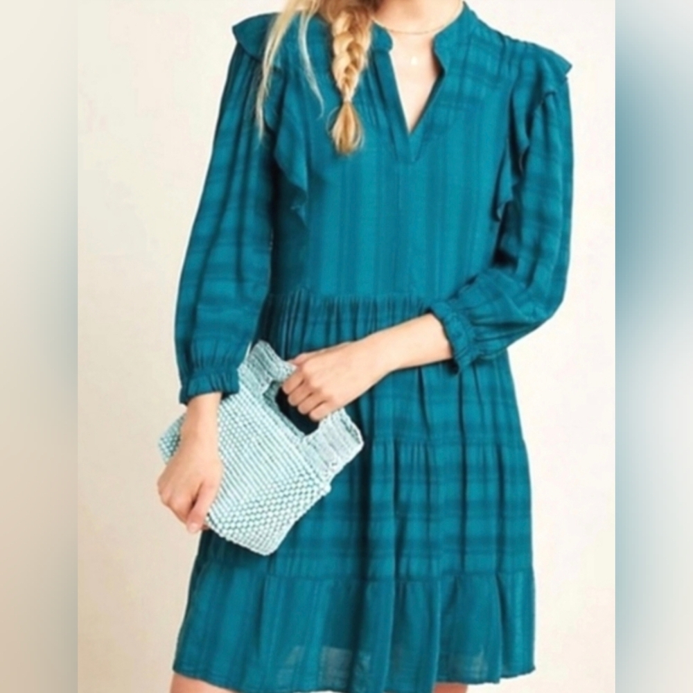 Anthropologie Amadi Rossi Ruffled Tunic Dress